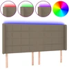 Galvūgalis su LED, taupe spalvos, 183x16x118/128cm, audinys