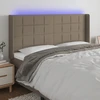 Galvūgalis su LED, taupe spalvos, 183x16x118/128cm, audinys