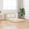 Grindų sofa-lova, 2-1, kreminės spalvos, 112x174x55cm, audinys