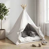 Gyvūnų teepee su pagalve Balta 60 x 60 x 70 cm Poliesteris