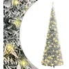 Išskleidžiama dirbtinė Kalėdų eglutė su sniegu, 180cm, 150 LED