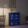 LED Bufetas Juodojo ąžuolo 81 x 37 x 100 cm Apdirbta mediena