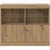 LED Bufetas Ruda 81 x 37 x 66,5 cm Apdirbta mediena