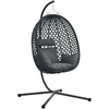 Kabantis kiaušinis antracito ir juoda 104 x 100 x 191 cm