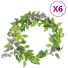 Gėlių girliandos, 6vnt., violetinės spalvos, 200cm