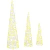 Kalėdų eglutė 3 pcs Šilta balta 20 x 20 x 80 cm Akrilas