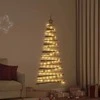 Kalėdų eglutė su 80 LED Natūrali 150 cm masyvi uosio mediena