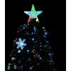 Kalėdų eglutė su LED snaigėmis, juoda, 120cm, optinis pluoštas