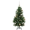 Kalėdų eglutė su šarnyrinėmis šakomis/LED/žaisliukais, 120cm