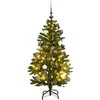 Kalėdų eglutė su šarnyrinėmis šakomis/LED/žaisliukais, 120cm