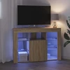 TV staliukas Kampinė LED televizoriaus spinta 100x40x68cm Sonoma ąžuolas