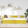 Lova Kampinė lovos konstrukcija Geltona 90 cm x 190 cm Aksomas