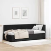 Lova Kampinė lovos konstrukcija Juoda 90 cm x 190 cm Aksomas