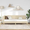 Lova Kampinė lovos konstrukcija Kreminė 80 x 200 cm audinys