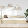 Lova Kampinė lovos konstrukcija Kreminė 90 cm x 200 cm audinys