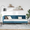 Lova Kampinė lovos konstrukcija Mėlyna 80 cm x 200 cm Aksomas
