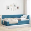 Lova Kampinė lovos konstrukcija Mėlyna 90 cm x 200 cm Aksomas