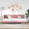 Lova Kampinė lovos konstrukcija Rožinė 90 cm x 200 cm Aksomas