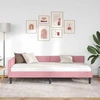 Lova Kampinė lovos konstrukcija Rožinė 90 cm x 200 cm Aksomas