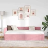 Lova Kampinė lovos konstrukcija Rožinė 90 cm x 200 cm Aksomas
