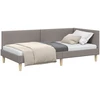 Lova Kampinė lovos konstrukcija su galvūgalio Taupe 90 cm x 190 cm