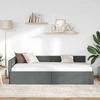 Lova Kampinė lovos konstrukcija Tamsiai pilka 90 cm x 200 cm audinys