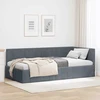 Lova Kampinė lovos konstrukcija Tamsiai pilka 90 cm x 190 cm Aksomas