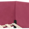 Kampinė lovos konstrukcija Vyno raudona 90 cm x 200 cm Aksomas