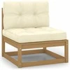 Kampinė sodo sofa iš palečių su pagalvėlėmis, impregnuota eglė