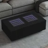 Kavos staliukas su Infinity LED, juodas, 116x69x40cm