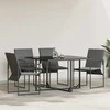Kėdė su pagalve 4 pcs Juoda ir Antracitas Tekstilenas