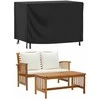 Keturvietė sodo sofa su pagalvėlėmis, juoda, poliratanas