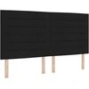 Kiemas lova su LED juostelėmis Juoda 180 x 200 cm audinys
