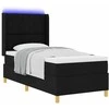Kiemas lova su LED juostelėmis Juoda 100 x 200 cm audinys