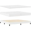 Kiemas lova su čiužiniu su LED Balta 200 x 200 cm Dirbtinė oda