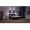 Kiemas lova su LED juostelėmis Juoda 160 x 200 cm audinys