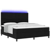 Kiemas lova su LED juostelėmis Juoda 180 x 200 cm audinys