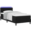 Kiemas lova su LED juostelėmis Juoda 90 x 190 cm audinys