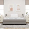 Kiemas lova su čiužiniu su LED Taupe 180 x 200 cm audinys