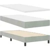 Kiemas lova su galvūgalio Šviesiai pilka 90 x 190 cm Aksomas
