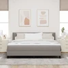 Kiemas lova su galvūgalio Taupe 200 x 180 cm audinys
