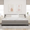 Kiemas lova su galvūgalio Taupe 200 x 200 cm audinys
