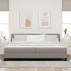 Kiemas lova su pagalve su galvūgalio Taupe 200 x 200 cm audinys