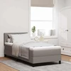 Kiemas lova su galvūgalio Taupe 90 x 200 cm audinys