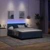 Kiemas lova su čiužiniu su LED Mėlyna 160 x 200 cm audinys