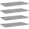 Knygų lentynos plokštės, 4vnt., betono pilkos, 40x20x1,5cm, MDP