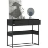 konsolinis stalas juodas 90x35x80 cm inžinierinis medis
