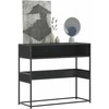 konsolinis stalas juodas 90x35x80 cm inžinierinis medis