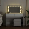 Kosmetinis staliukas su LED, baltos spalvos, 100x40x120cm