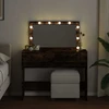 Kosmetinis staliukas su LED, dūminio ąžuolo, 100x40x120cm